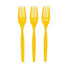 Bulk  50 Ct. Lemon Yellow Plastic Forks Image 1