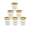 Bulk  50 Ct. Premium Let&#8217;s Party BPA-Free Plastic Shot Glasses with Gold Trim Image 1
