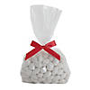 Bulk  50 Pc. Medium Clear Cellophane Bags with Red Bow Kit Image 1
