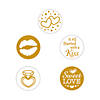 Bulk  60 Pc. Gold & White Stickers for Hershey&#8217;s&#174; Kisses&#174; Image 1