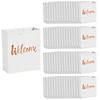 Bulk  60 Pc. Medium Welcome White Gift Bags with Rose Gold Foil Image 1