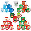 Bulk 72 Ct. Christmas Characters &amp; Icons Multicolor Plastic Mugs Kit Image 1