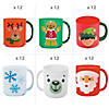 Bulk 72 Ct. Christmas Characters &amp; Icons Multicolor Plastic Mugs Kit Image 1