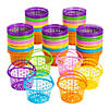 Bulk  72 Pc. Bright Round Plastic Easter Baskets Image 1