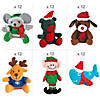 Bulk 72 Pc. Christmas Stuffed Character & Animal Giveaway Kit Image 1