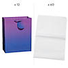 Bulk  72 Pc. Medium Ombre Gift Bags & Tissue Paper Kit Image 1