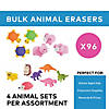 Bulk 96 Pc. Colorful Animal-Shaped Rubber Eraser Assortment Kit Image 2