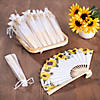 Bulk  96 Pc. Organza Bag & Sunflower Fan Kit Image 1
