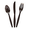 Bulk Chocolate Brown Plastic Cutlery Sets for 70 - 210 Ct. Image 1