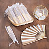 Bulk Gold Stripe Hand Fan Favor Kit for 48 Image 1