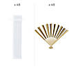 Bulk Gold Stripe Hand Fan Favor Kit for 48 Image 1