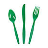 Bulk Green Plastic Cutlery Sets for 70 Image 1