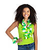 Bulk Green St. Patrick's Day Shamrock Plastic Leis Image 1