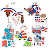 Bulk Patriotic Animal Pals Craft Kit Assortment - Makes 60 Image 1
