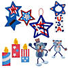 Bulk Patriotic Stars & Stripes Craft Kit Assortment - Makes 60 Image 1