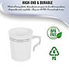 Bulk Premium 8 oz. White with Silver Edge Rim Round Plastic Coffee Mugs - 120 Ct. Image 4