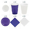 Bulk Purple & White Disposable Tableware Kit for 48 Guests Image 1