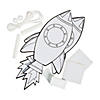 Bulk STEAM Color Your Own Rocket Pulley Activity Learning Challenge Craft Kit - Makes 48 Image 1