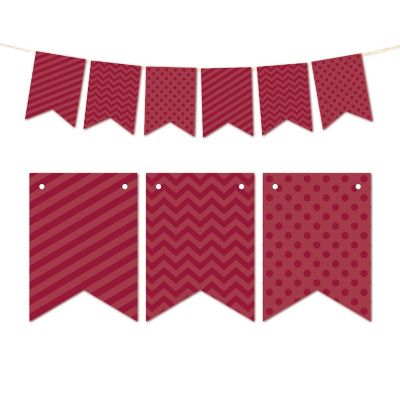 Burgundy Bunting Banner 9ft Image 1