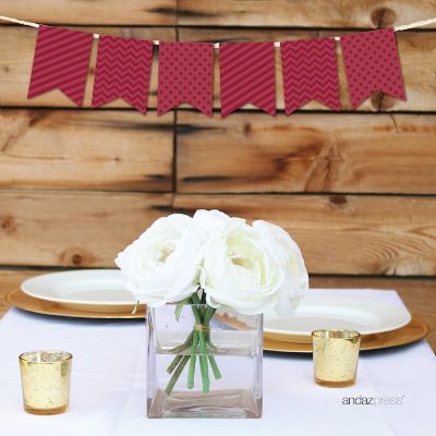Burgundy Bunting Banner 9ft Image 1