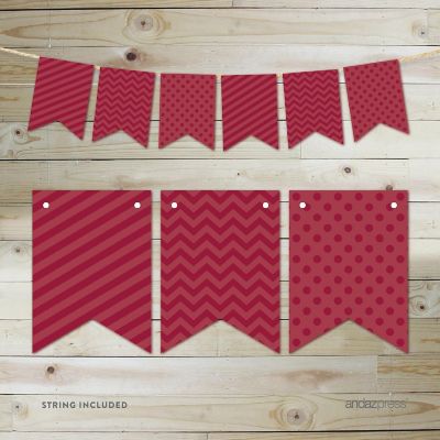 Burgundy Bunting Banner 9ft Image 2