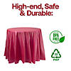 Burgundy Round Disposable Plastic Tablecloths (84") - (48 Tablecloths) Image 2