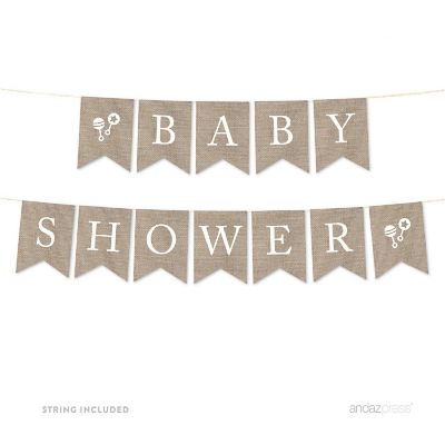 Burlap Baby Shower - 4 x 5.5 Inch Image 1
