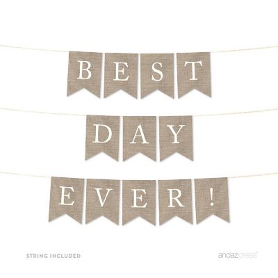 Burlap Best Day Ever - 4 x 5.5 Inch Image 1