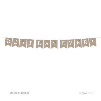 Burlap Best Day Ever - 4 x 5.5 Inch Image 1