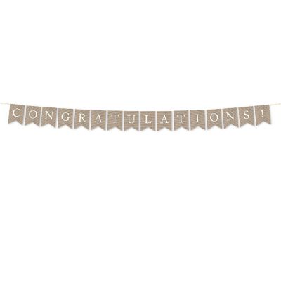 Burlap Congratulations - 4 x 5.5 Inch Image 1