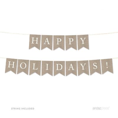 Burlap Happy Holidays - 4 x 5.5 Inch Image 1