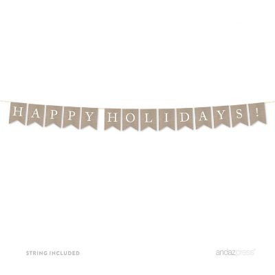 Burlap Happy Holidays - 4 x 5.5 Inch Image 1