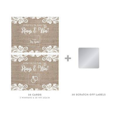 Burlap Lace Bridal Game Scrat 30pk Image 1