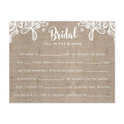 Burlap Lace Fill Blanks Bride 20pk Image 1