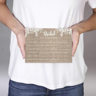 Burlap Lace Fill Blanks Bride 20pk Image 2