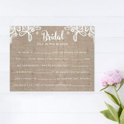 Burlap Lace Fill Blanks Bride 20pk Image 3