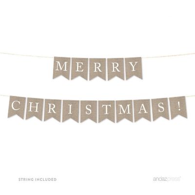 Burlap Merry Christmas - 4 x 5.5 Inch Image 1