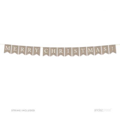 Burlap Merry Christmas - 4 x 5.5 Inch Image 1