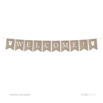 Burlap Welcome Banner - 4 x 5.5 Inch Image 1