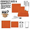 Burnt Orange Square Plastic Plates Dinnerware Value Set (60 Settings) Image 2