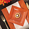 Burnt Orange Square Plastic Plates Dinnerware Value Set (60 Settings) Image 4