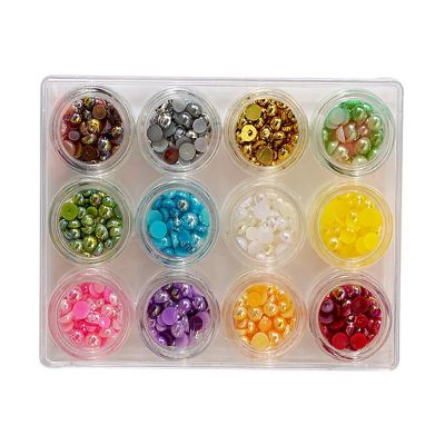 Buttons Galore and More Assorted Half Pearls - 12 Colors Image 1
