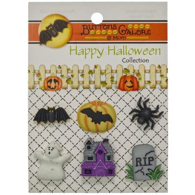 Buttons Galore and More Halloween Craft & Sewing Buttons - Happy Hauntings - 18 Buttons Image 1