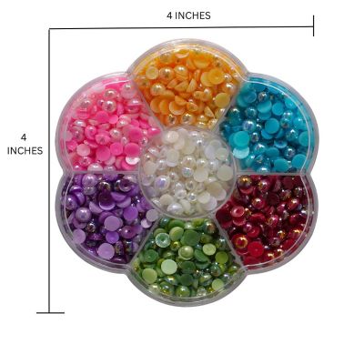 Buttons Galore Flat Back Pearl Assortments in Flower Box Container Image 1