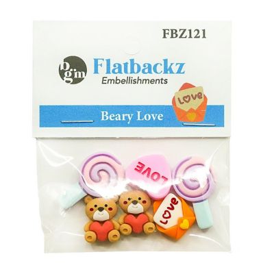Buttons Galore Flatback Embellishments for Crafts - Beary Love - 18 Pieces Image 2