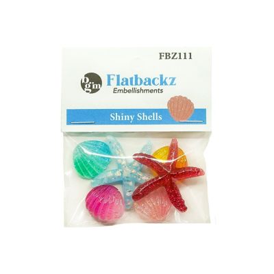Buttons Galore Flatback Embellishments for Crafts - Shiny Shells - 18 Pieces Image 2