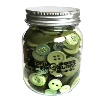 Buttons Galore Leafy Green Craft & Sewing Buttons in Mason Jar - 3.5 oz Image 1