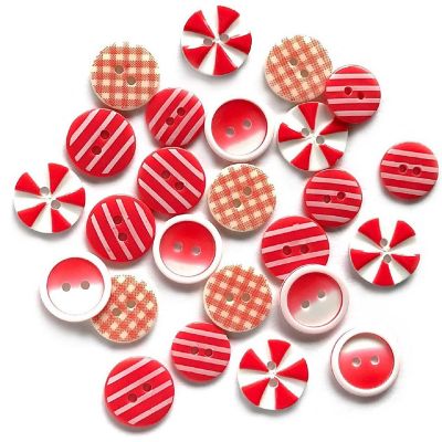 Buttons Galore Printed Craft & Sewing Buttons - Red Carpet - Set of 3 Packs Total 45 Buttons Image 1