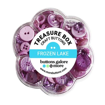 Buttons Galore Treasure Box Fancy Designer Buttons for Sewing and Crafts - 100+ Buttons - Frozen Lake Image 1