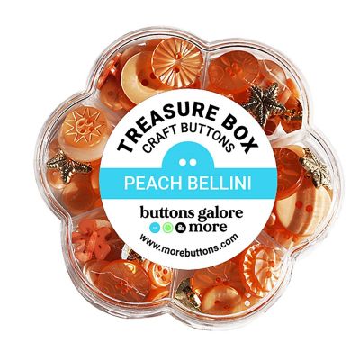 Buttons Galore Treasure Box Fancy Designer Buttons for Sewing and Crafts - 100+ Buttons - Peach Belinni Image 1